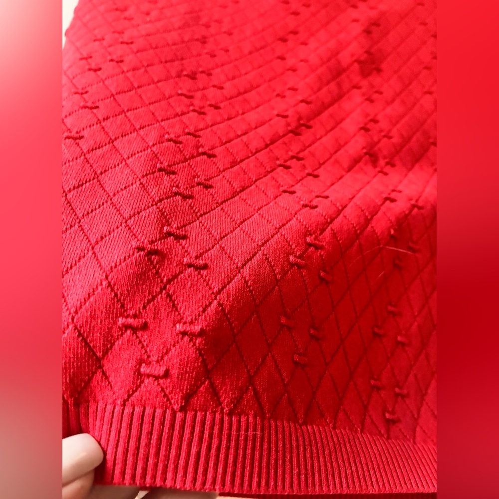 CHANEL 2014 Spring Red Textured Knit 2-Piece Skirt Suit Set - Picture 13 of 15